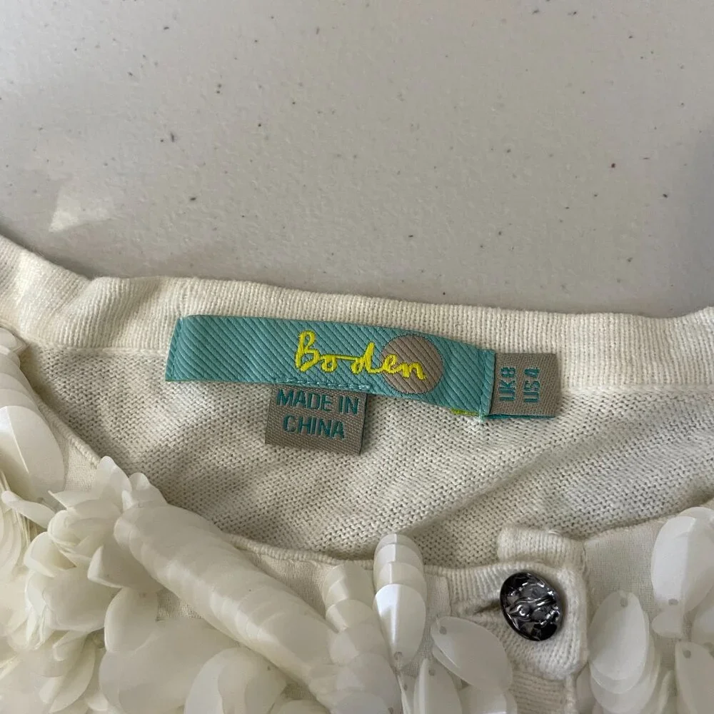 Boden Blouse Button-Front Closure‎ Decorative Accents Lightweight Fabric White 4 - Picture 3 of 7